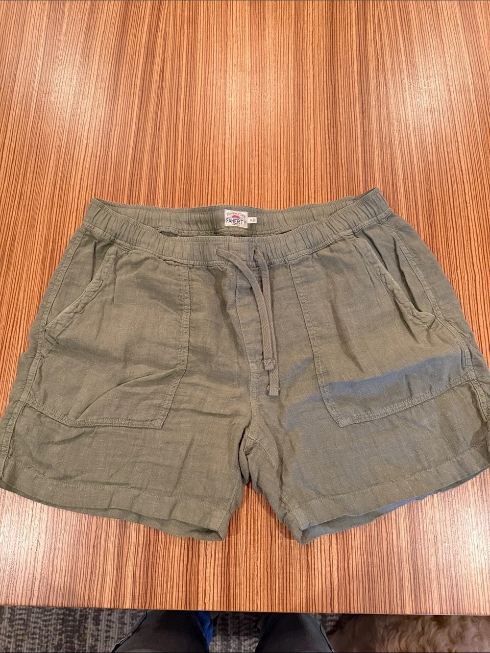 Faherty Casual Olive Green Men's Drawstring Shorts